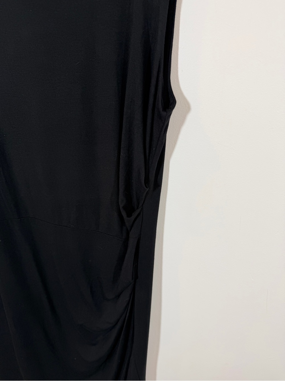 NWT Gibson Look Side Pleated Tank Dress in Black | Size L - Picture 5 of 9
